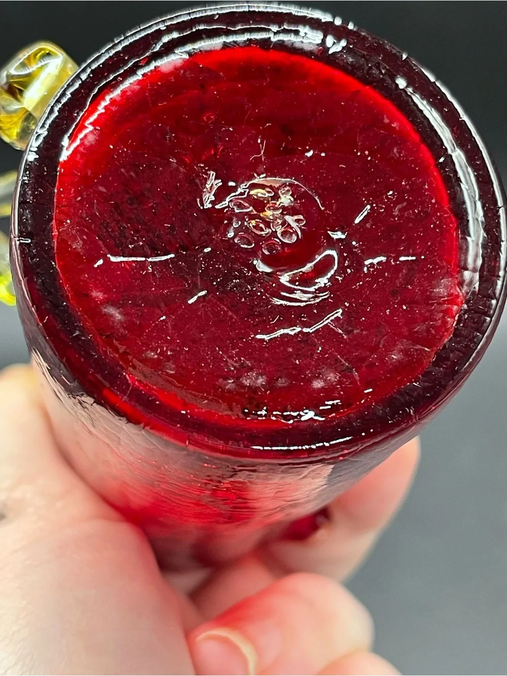 Vintage Pilgrim Red Crackle Glass Mini Pitcher